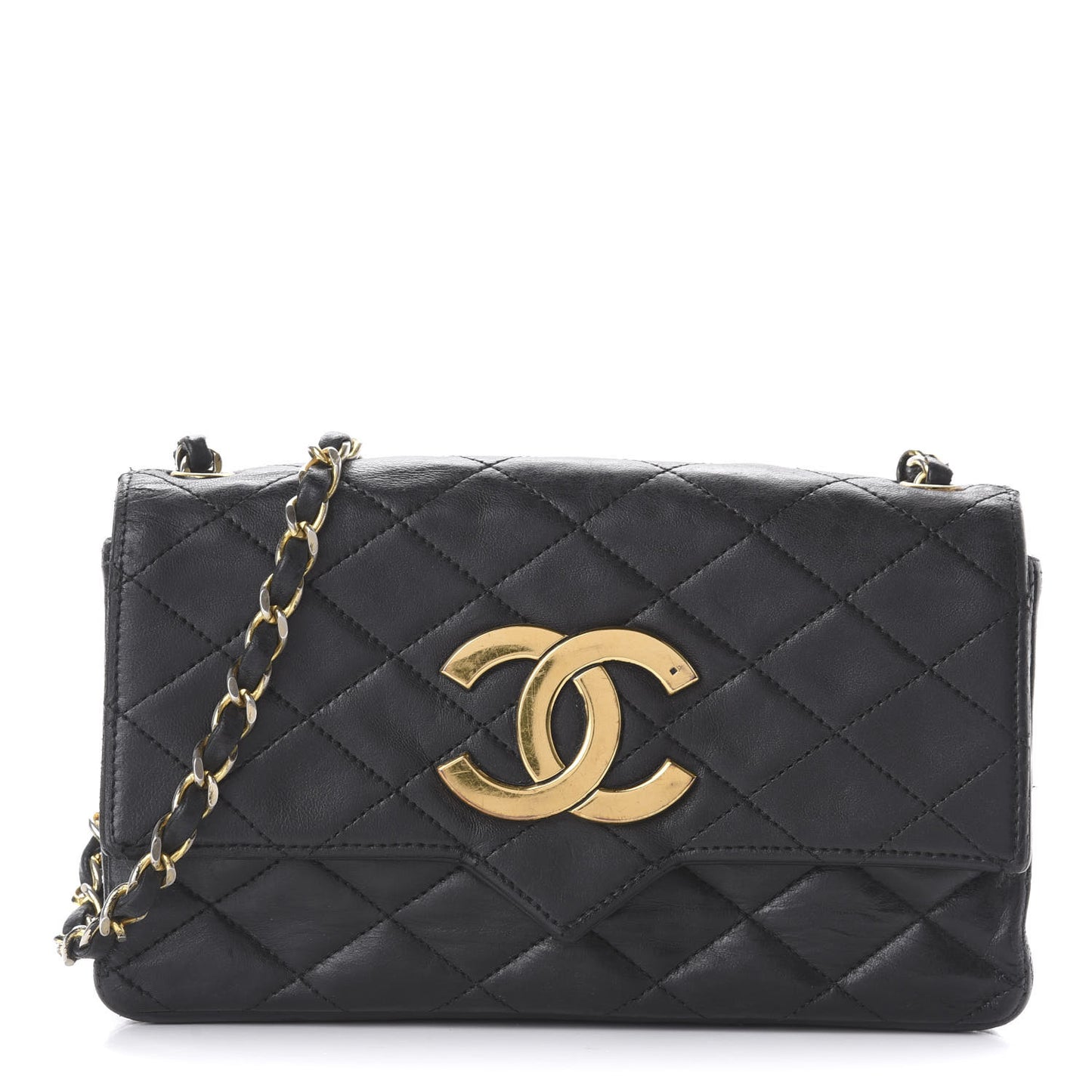 Lambskin Quilted Small Single Flap Black