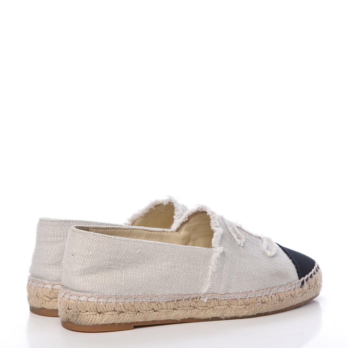 Linen CC Espadrilles 37 Beige Black