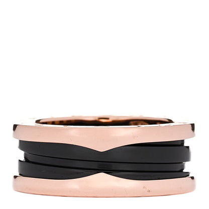 Bulgari 18K Rose Gold Black Ceramic B.Zero1 Two-Band Ring 54 7 1 of 6