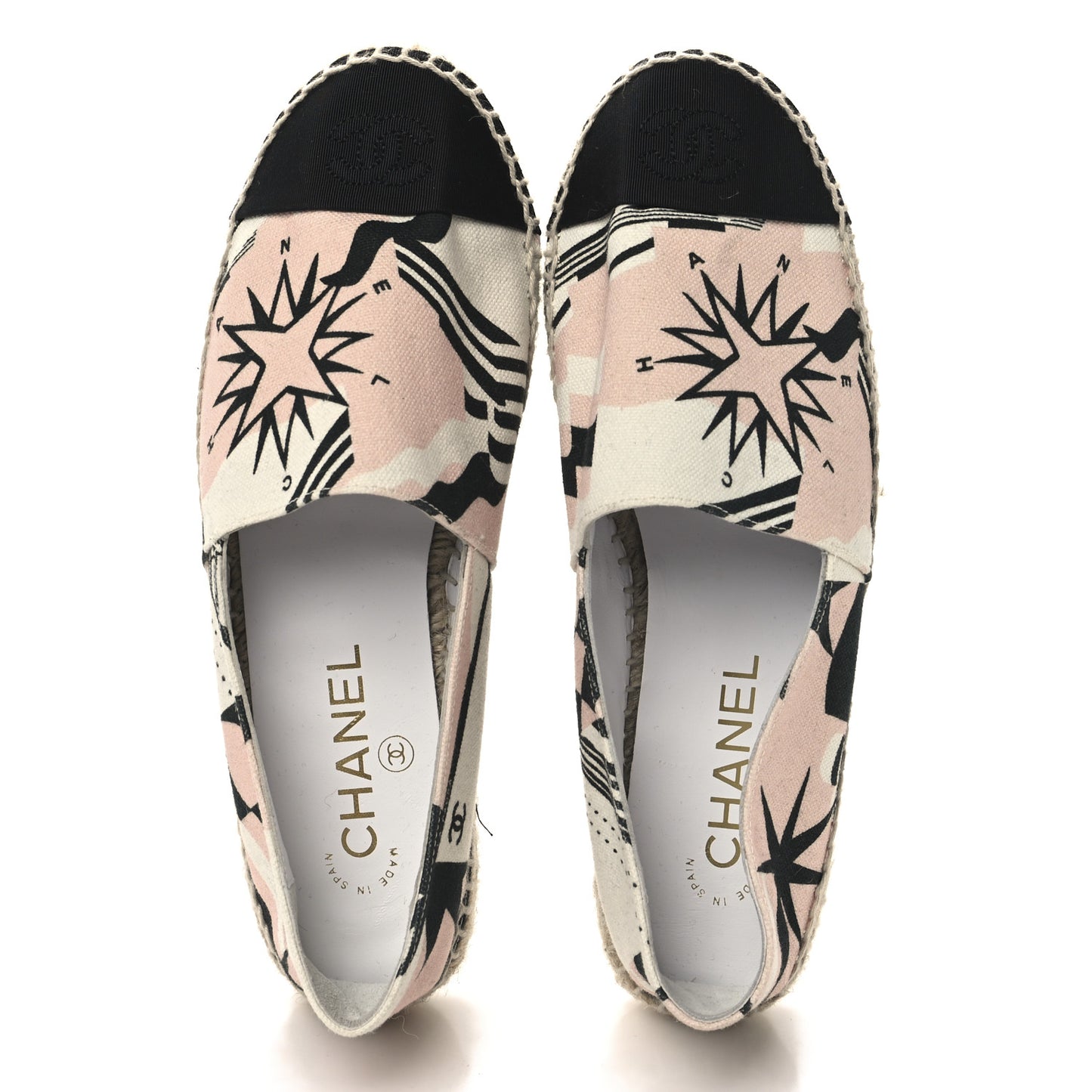 Fabric CC Espadrilles 38 Pink White Black