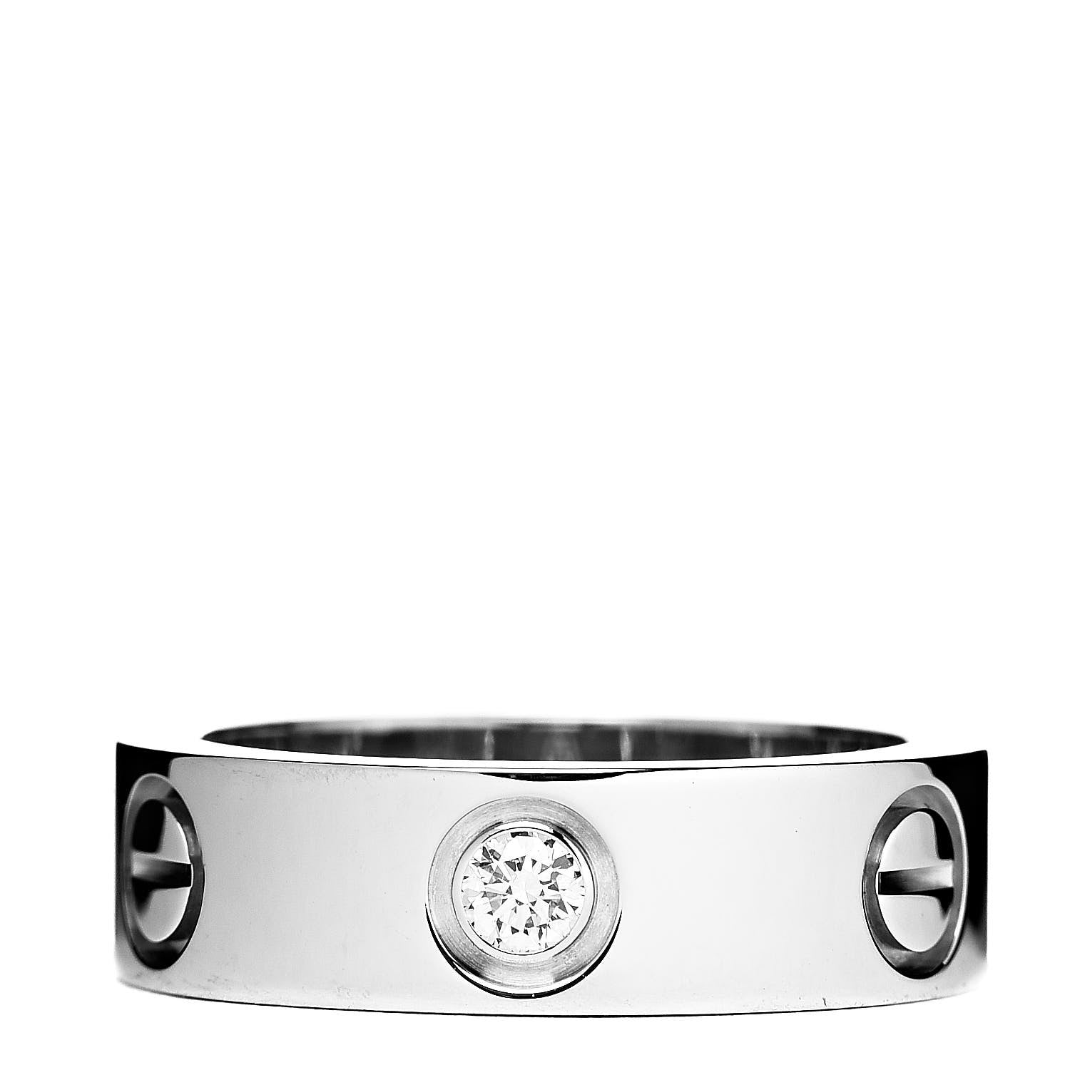 Cartier 18K White Gold 3 Diamond 5.5mm LOVE Ring 50 5.25 3 of 5