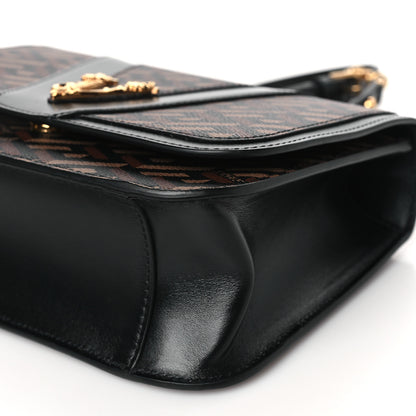 Versace Coated Canvas La Greca Signature Shoulder Bag Black 9 of 9