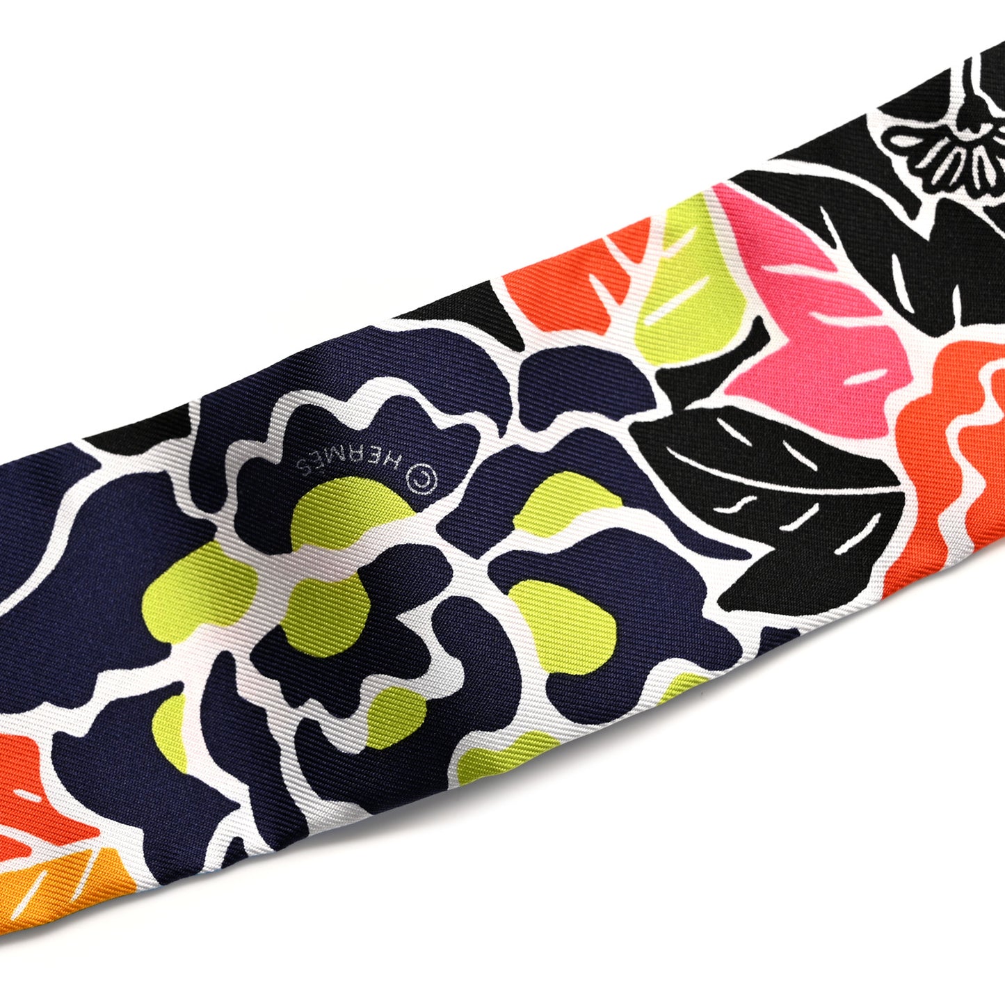 Silk Bingata Twilly Black Red Multicolor