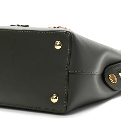 Fendi Vitello Baltico Nappa Flowerland Studded Small Dotcom Click Chain Satchel Verde Prato Multicolor 9 of 12
