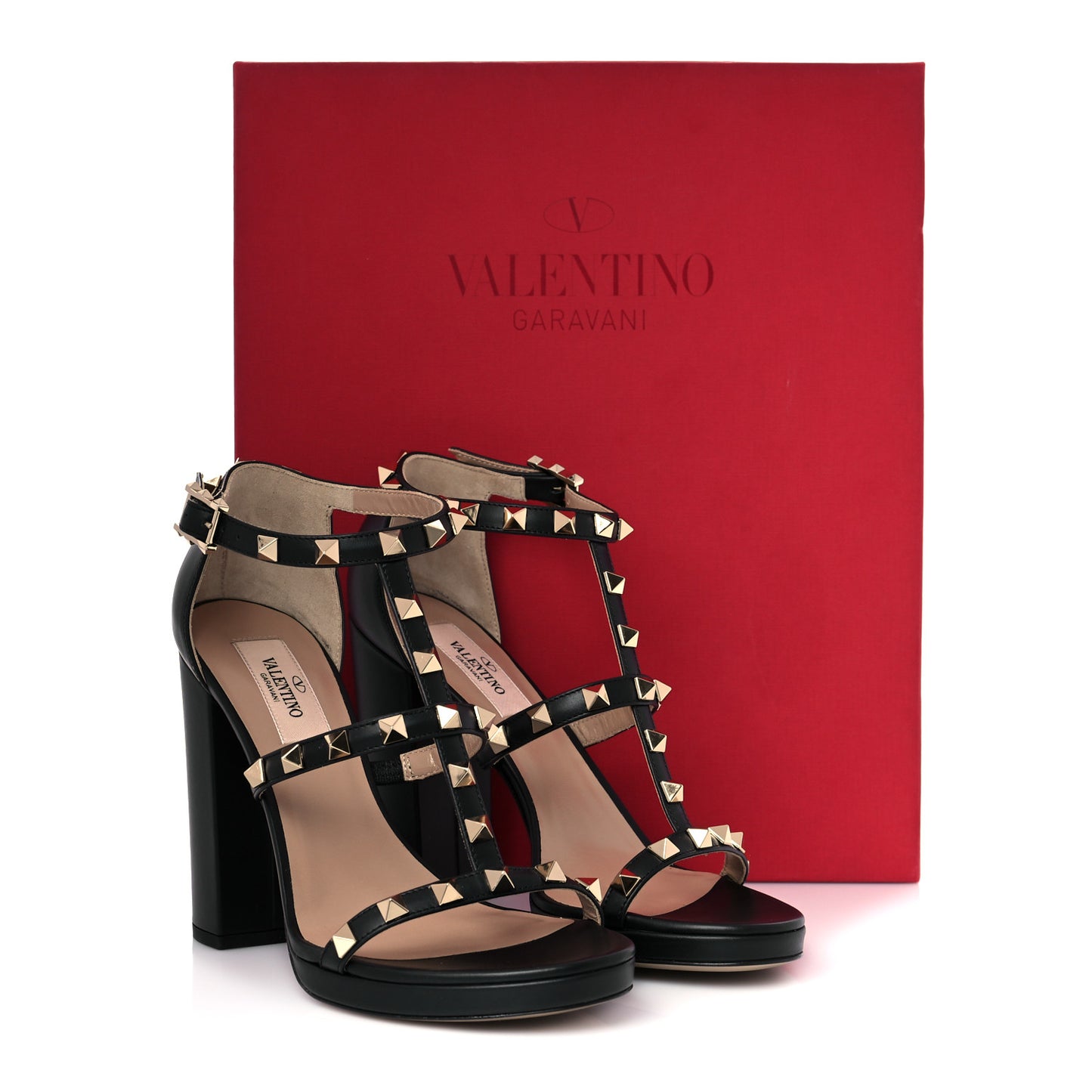 Calfskin Rockstud 10/110mm Caged Sandals 36 Black