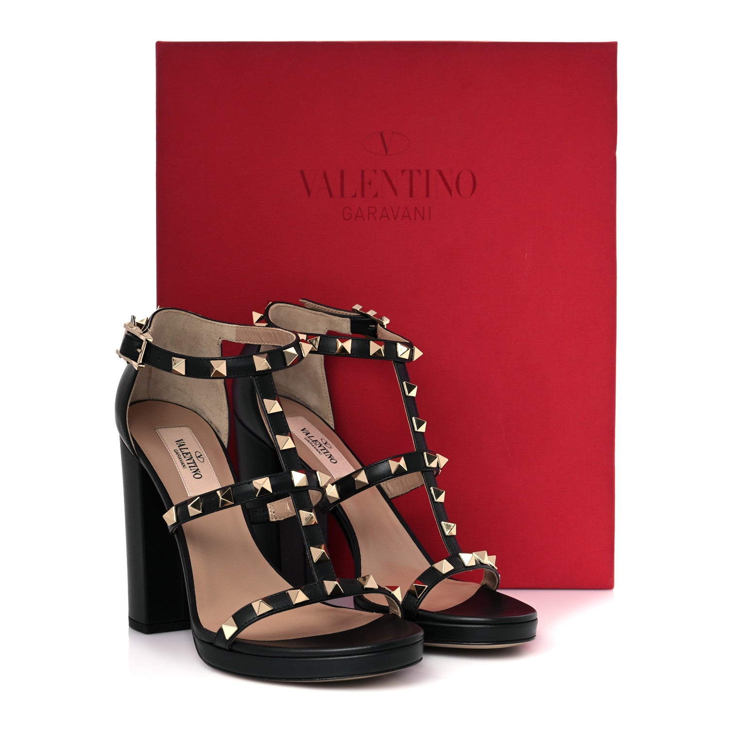 Valentino Garavani Calfskin Rockstud 10/110mm Caged Sandals 36 Black 10 of 10