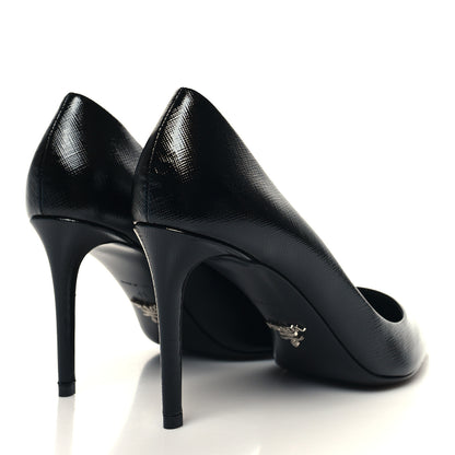 Prada Saffiano Patent Pumps 41 Black 4 of 7