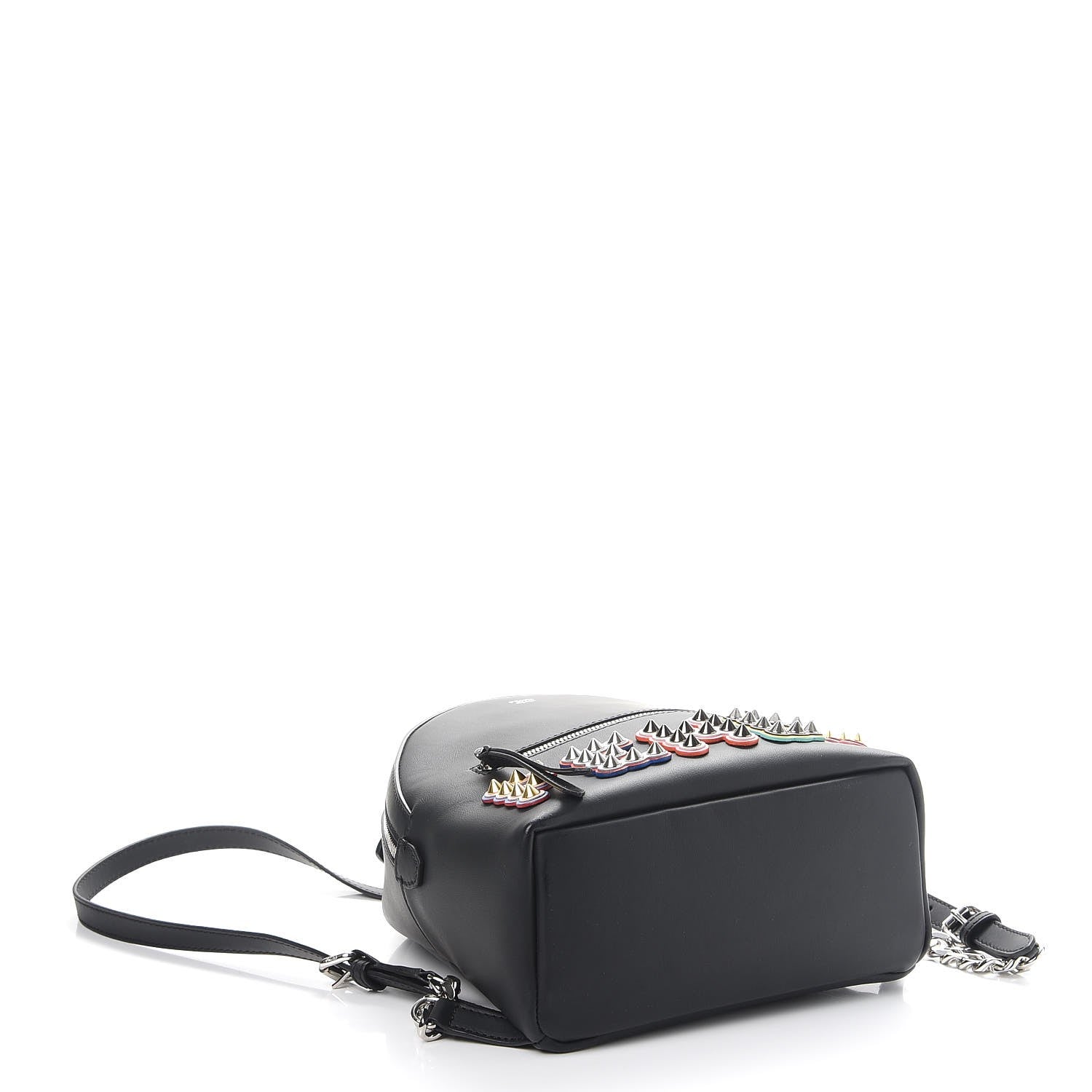 Fendi Vitello Century Fun Fair Metal Studded Mini Backpack Black Multicolor 267800 – FASHIONPHILE