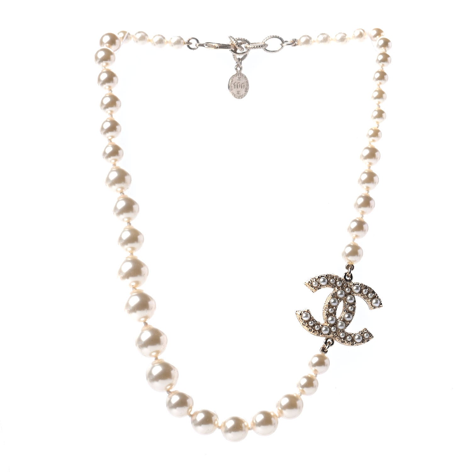 Chanel Pearl CC 100th Anniversary Necklace Light Gold 2 of 4