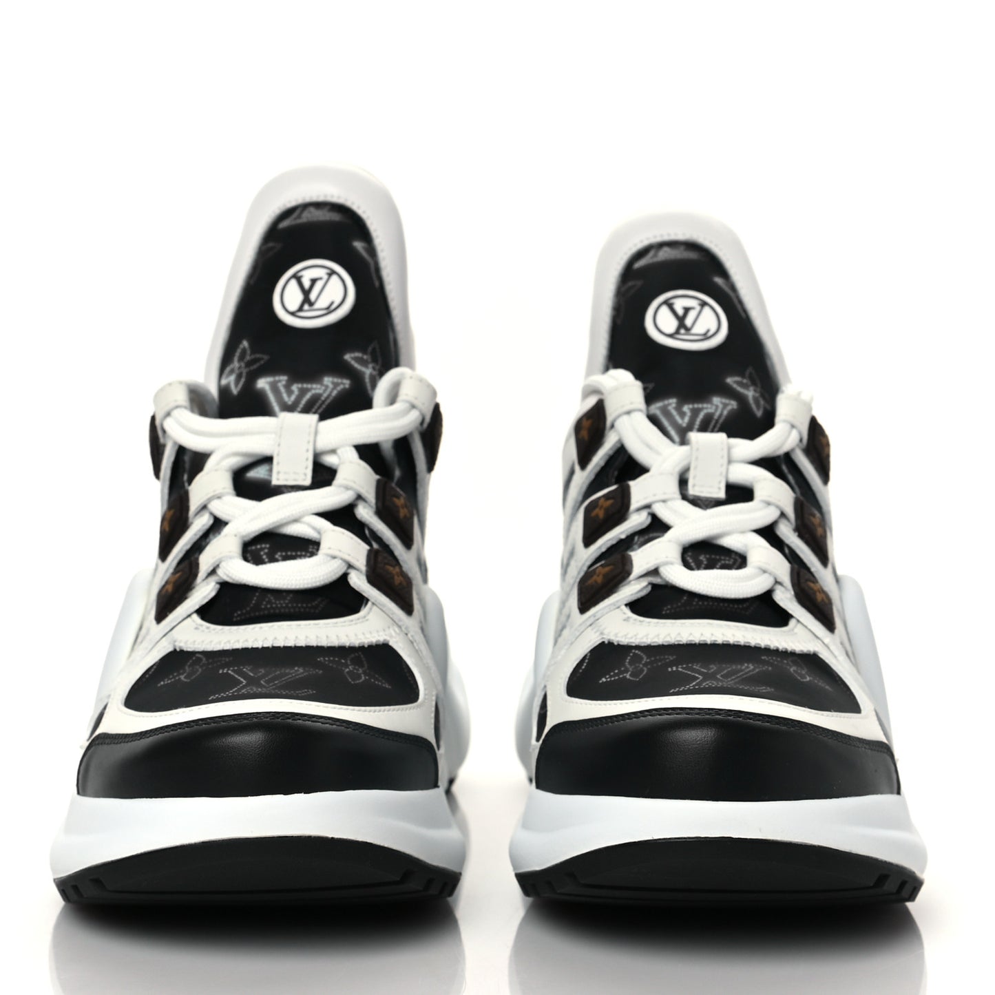 Calfskin LV Nylon Flight Mode Archlight Sneaker 38 Navy Blue