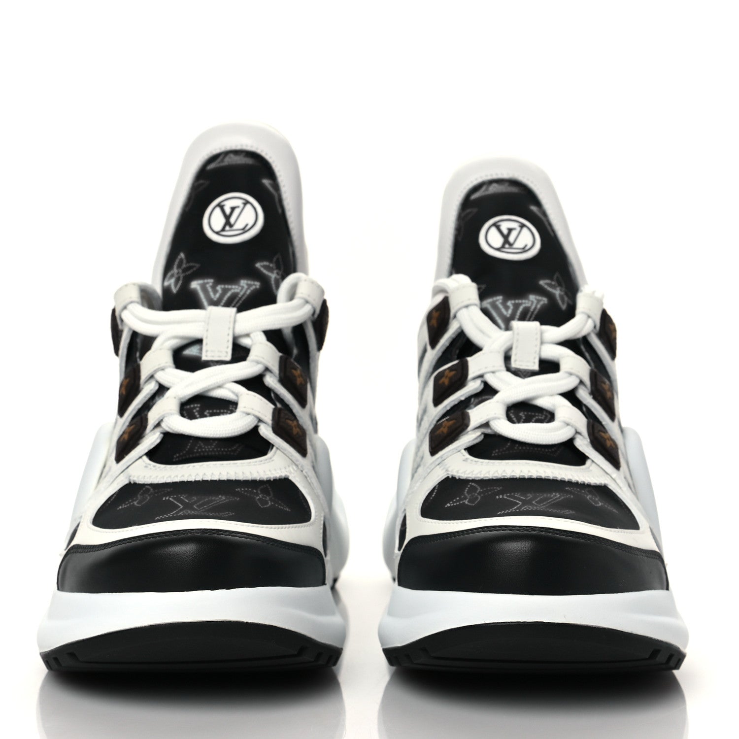 Louis Vuitton Calfskin LV Nylon Flight Mode Archlight Sneaker 38 Navy Blue 2 of 8
