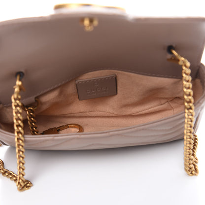 Gucci Calfskin Matelasse Super Mini GG Marmont Shoulder Bag Porcelain Rose 5 of 10