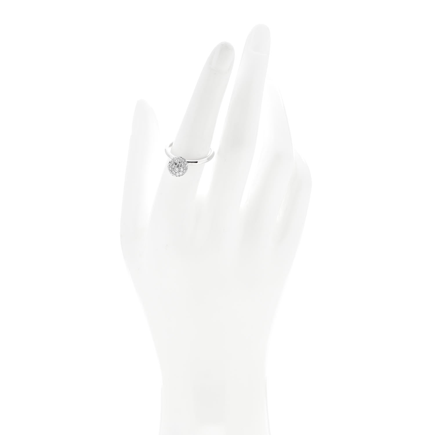 Tiffany 18K White Gold Diamond 8mm HardWear Ball Ring 55 7.25 2 of 6