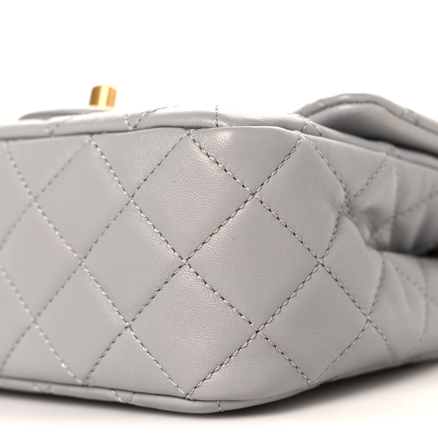 Chanel Lambskin Quilted Mini Pearl Crush Flap Light Grey 10 of 12