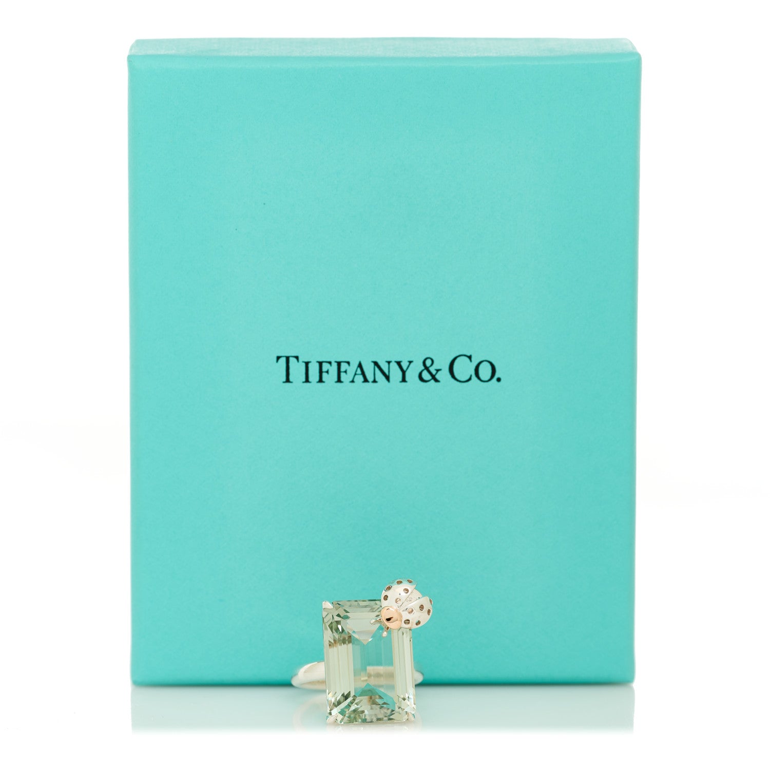 Tiffany Sterling Silver 18K Rose Gold Prasiolite Return to Tiffany Love Bugs Ladybug Ring 52 6 6 of 6