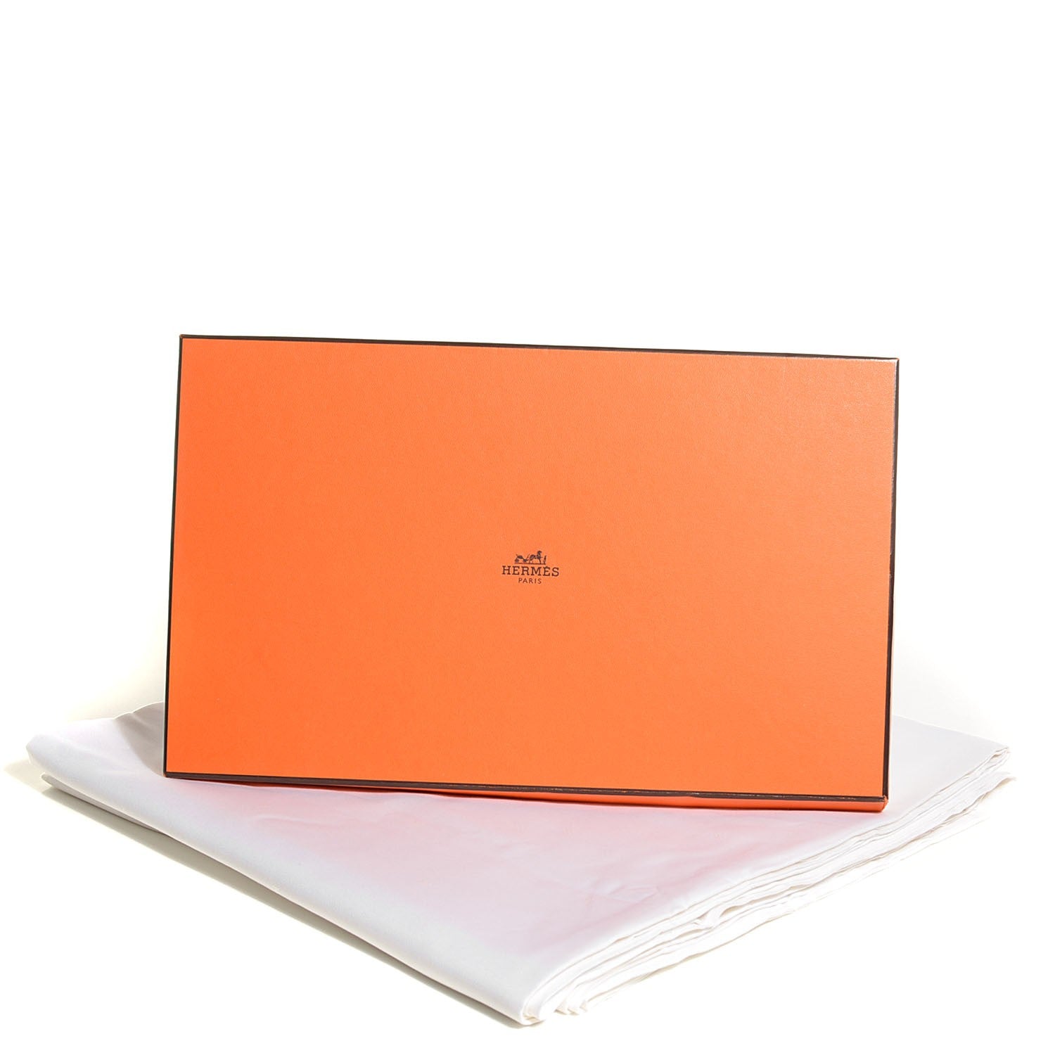 Hermes Silk Jacquard Cotton Faubourg Bottom Flat Sheet White 3 of 6