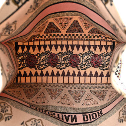 Christian Dior Canvas Embroidered Geometric Book Tote Multicolor 5 of 12