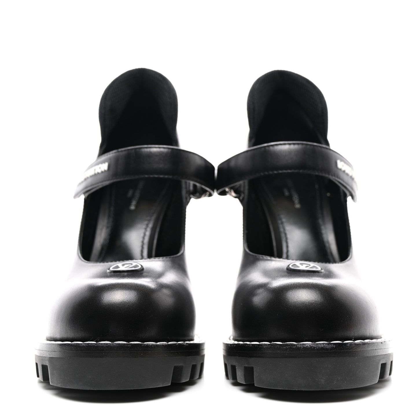 Calfskin Star Trail Ankle Pumps 39 Black