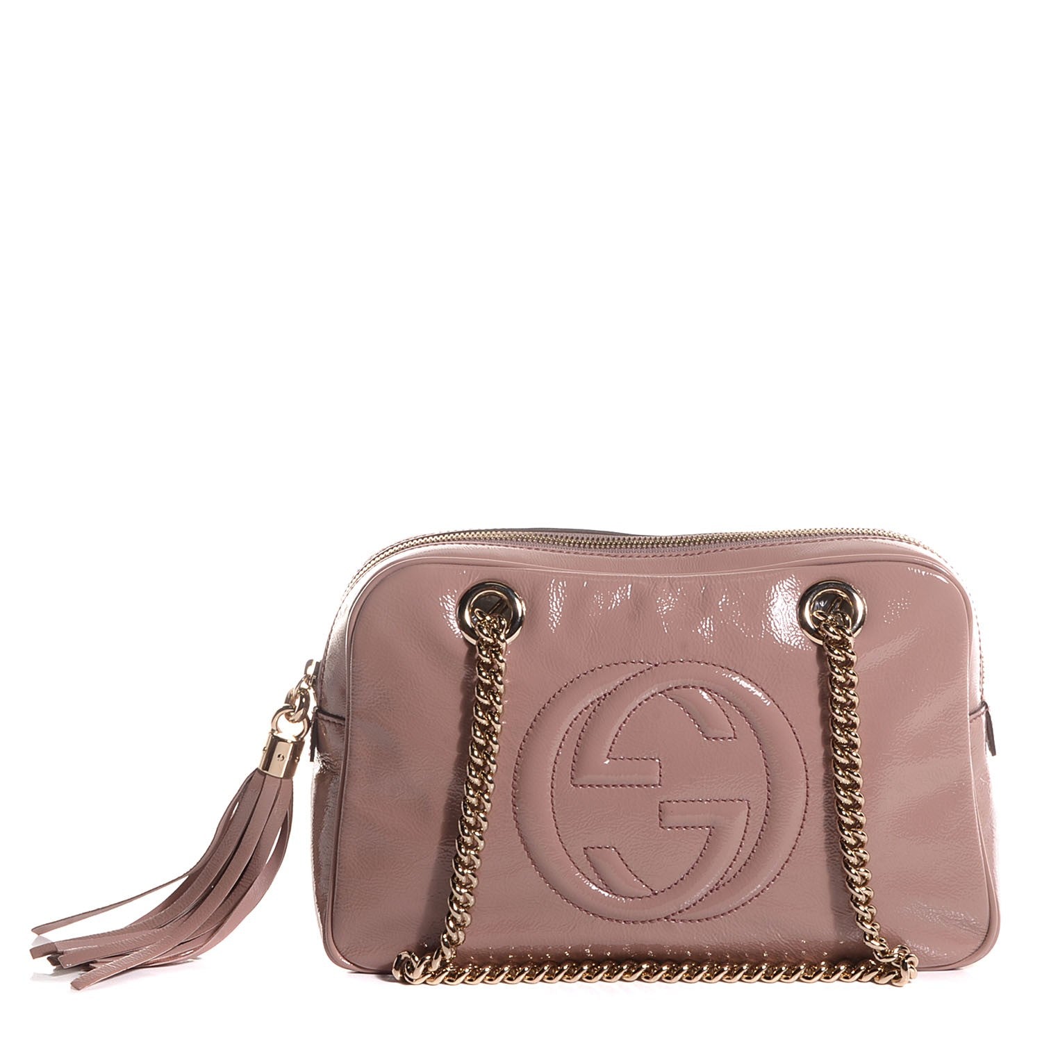 Gucci Soft Patent Small Soho Bowler Dark Cipria 1 of 7