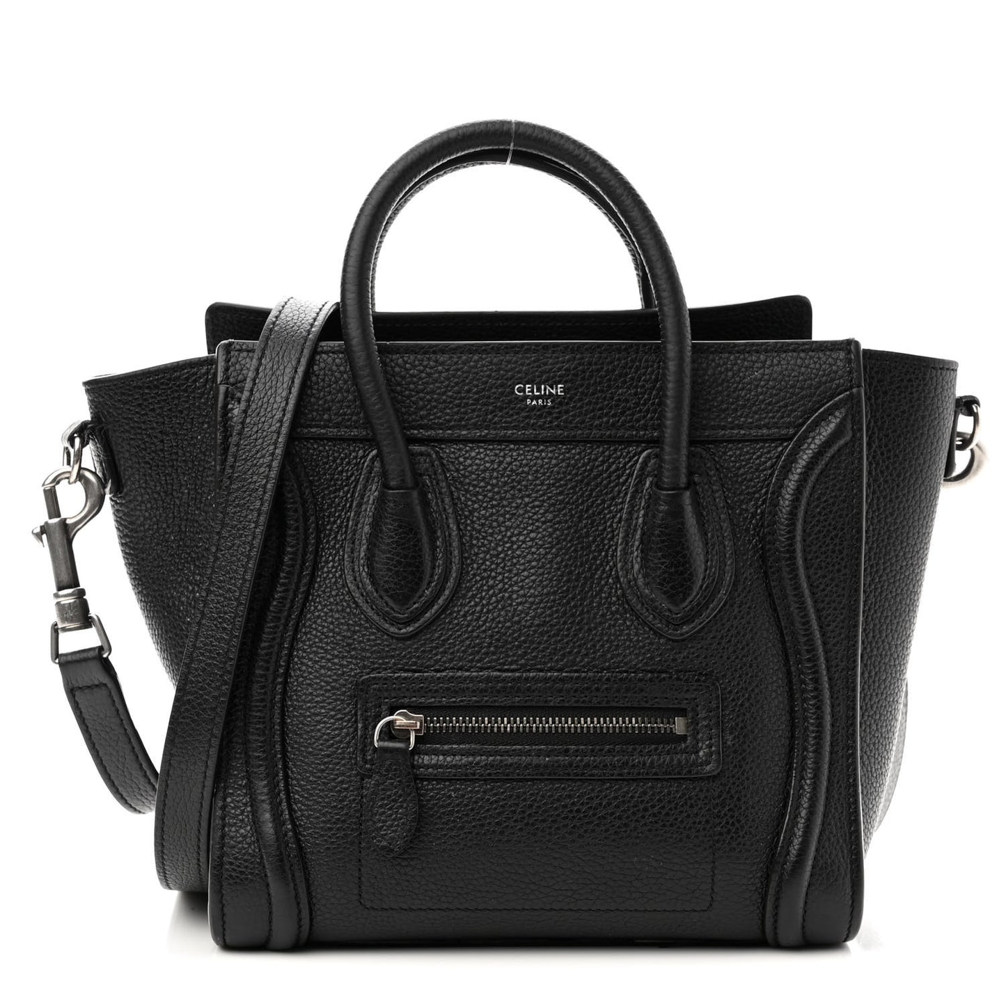 Drummed Calfskin Nano Luggage Black