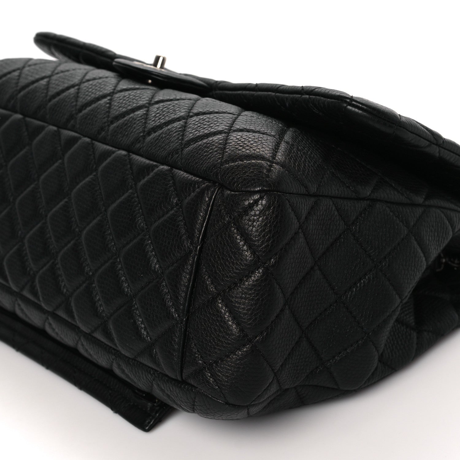 Chanel Grained Calfskin Quilted Small XXL Travel Flap Bag Black 8 of 8