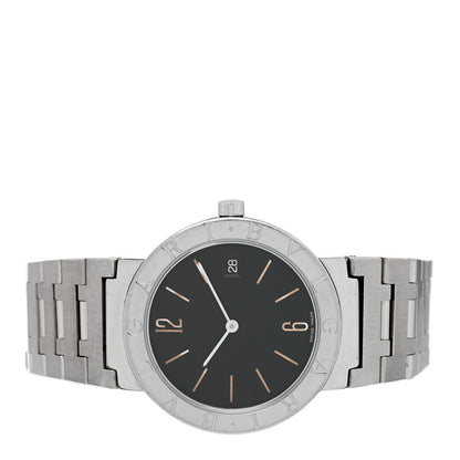 Bulgari Stainless Steel 33mm Quartz Watch Black 2 of 5