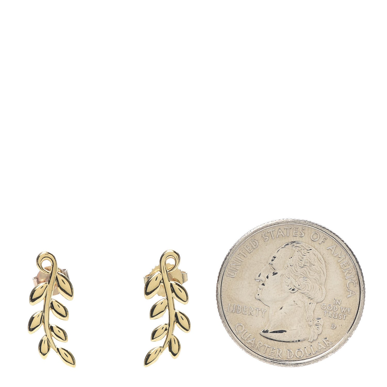 Tiffany 18K Yellow Gold Paloma Picasso Olive Leaf Climber Earrings 2 of 5
