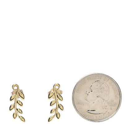 Tiffany 18K Yellow Gold Paloma Picasso Olive Leaf Climber Earrings 2 of 5