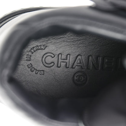 Chanel Lambskin Camellia High Top Sneakers 35.5 Navy 7 of 7