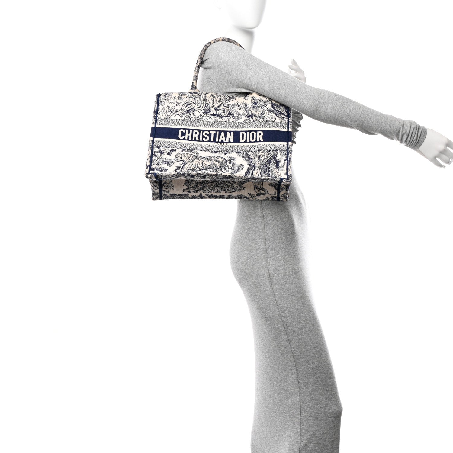 Christian Dior Canvas Embroidered Medium Dioriviera Toile De Jouy Book Tote Blue 2 of 12