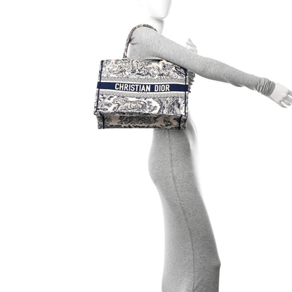 Christian Dior Canvas Embroidered Medium Dioriviera Toile De Jouy Book Tote Blue 2 of 12