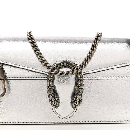 Gucci Metallic Calfskin Super Mini Dionysus Shoulder Bag Silver 7 of 9
