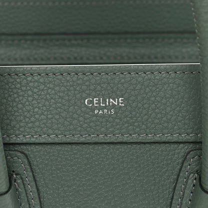 Celine Drummed Calfskin Nano Luggage Caladon 5 of 9