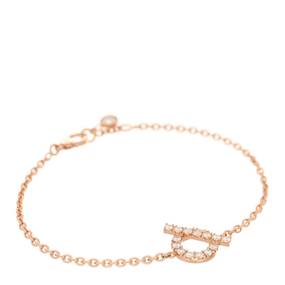 Hermes 18K Rose Gold Diamond Finesse Bracelet SH 1 of 4