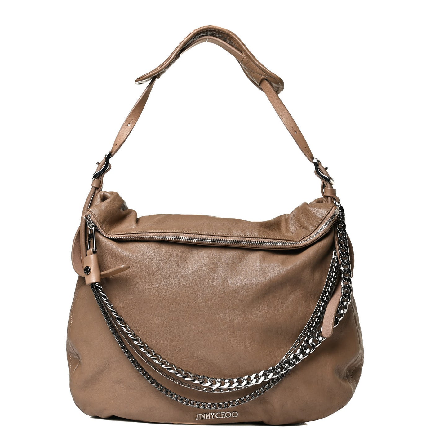 Lambskin Biker Hobo Beige