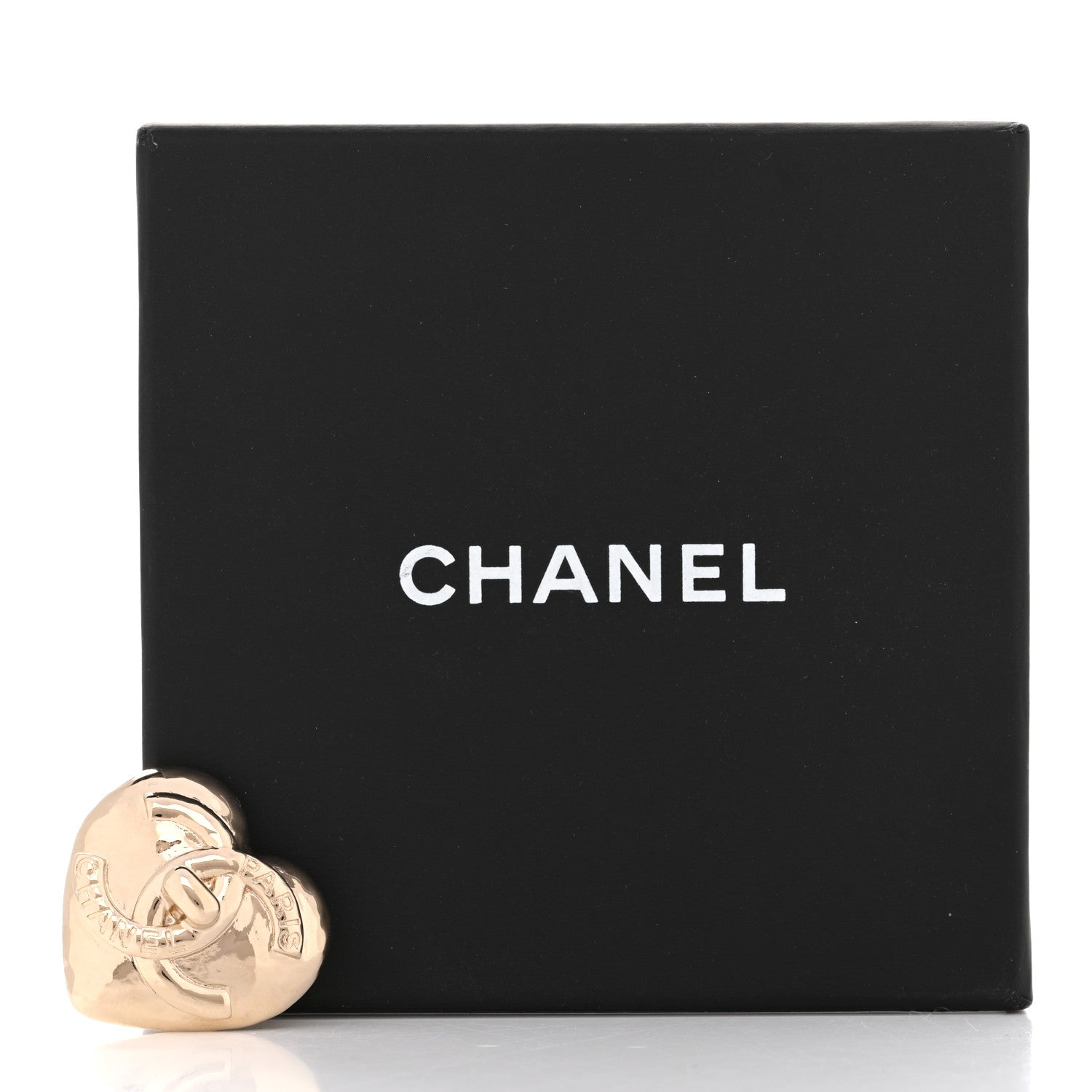 Chanel Metal CC Heart Turnlock Brooch Gold 4 of 4
