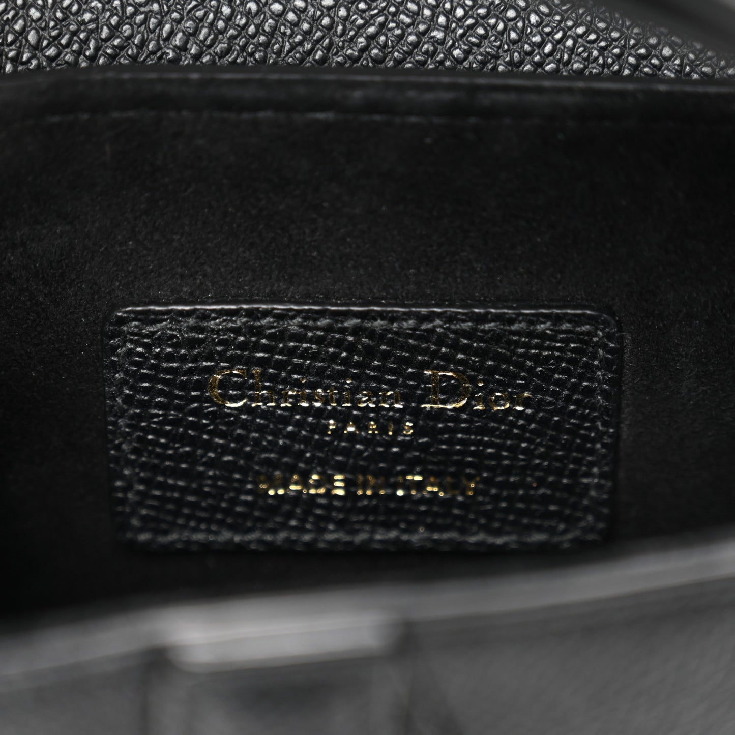 Grained Calfskin Mini Saddle Bag With Strap Black