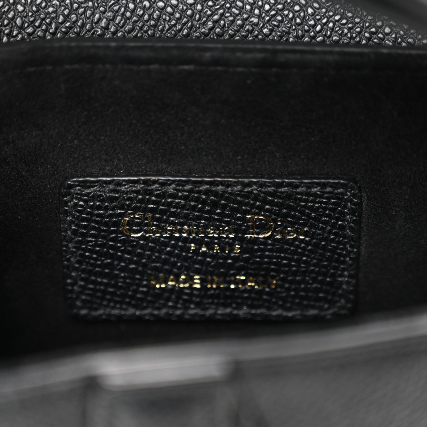 Christian Dior Grained Calfskin Mini Saddle Bag With Strap Black 6 of 10