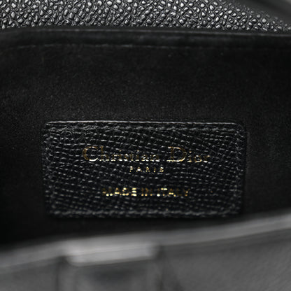 Christian Dior Grained Calfskin Mini Saddle Bag With Strap Black 6 of 10