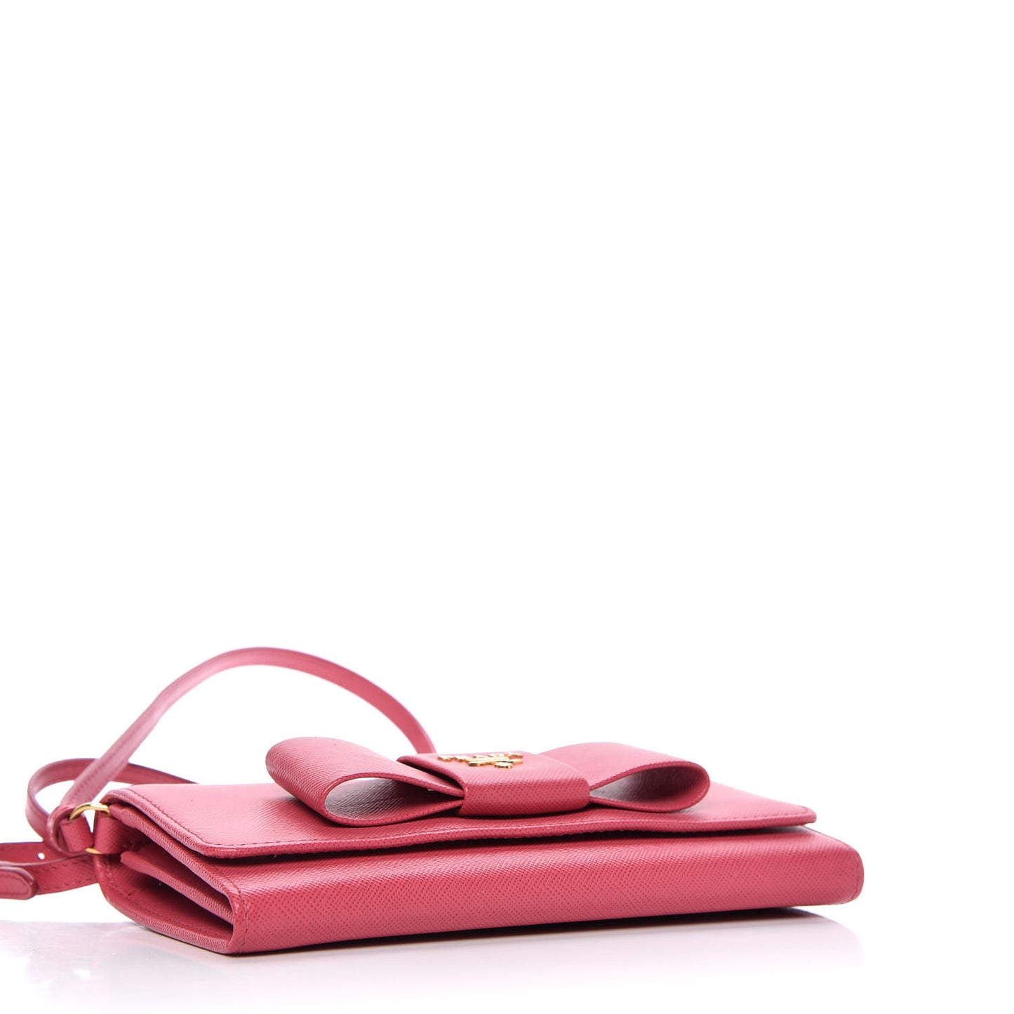 Saffiano Fiocco Bow Flap Wallet Peonia