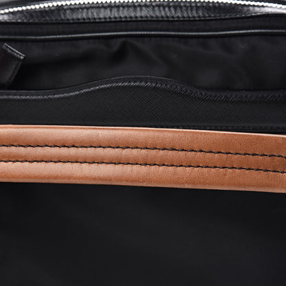 Prada Tessuto Nylon Saffiano Shoulder Bag Black Cuoio 10 of 12