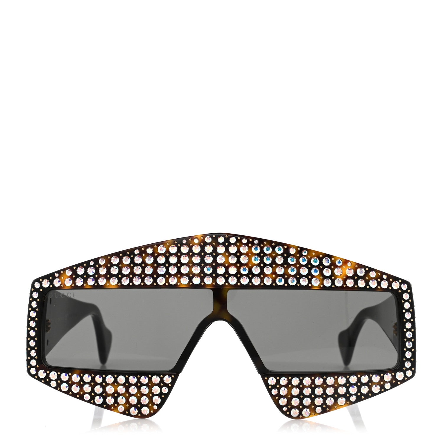 Gucci Crystal Rectangular Frame Sunglasses GG0357S Tortoiseshell 2 of 8