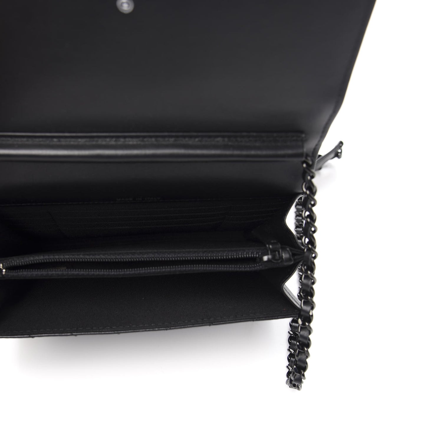 Aged Calfskin Chevron Quilted Reissue 2.55 Square Wallet On Chain WOC So Black