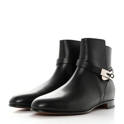 Hermes Calfskin Neo Low Boots 39.5 Black 3 of 12