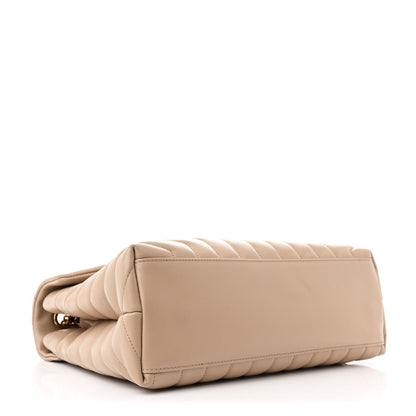 Saint Laurent Calfskin Y Quilted Monogram Medium Loulou Chain Satchel Dark Beige 4 of 12