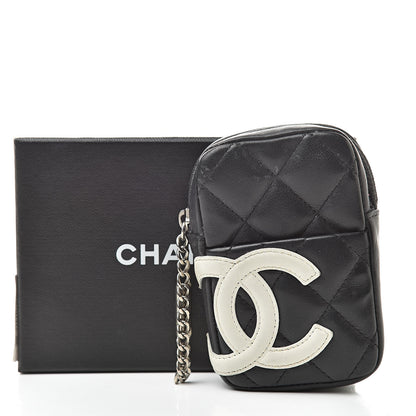 Chanel Calfskin Quilted Cambon Cigarette Case Holder Black White 11 of 11