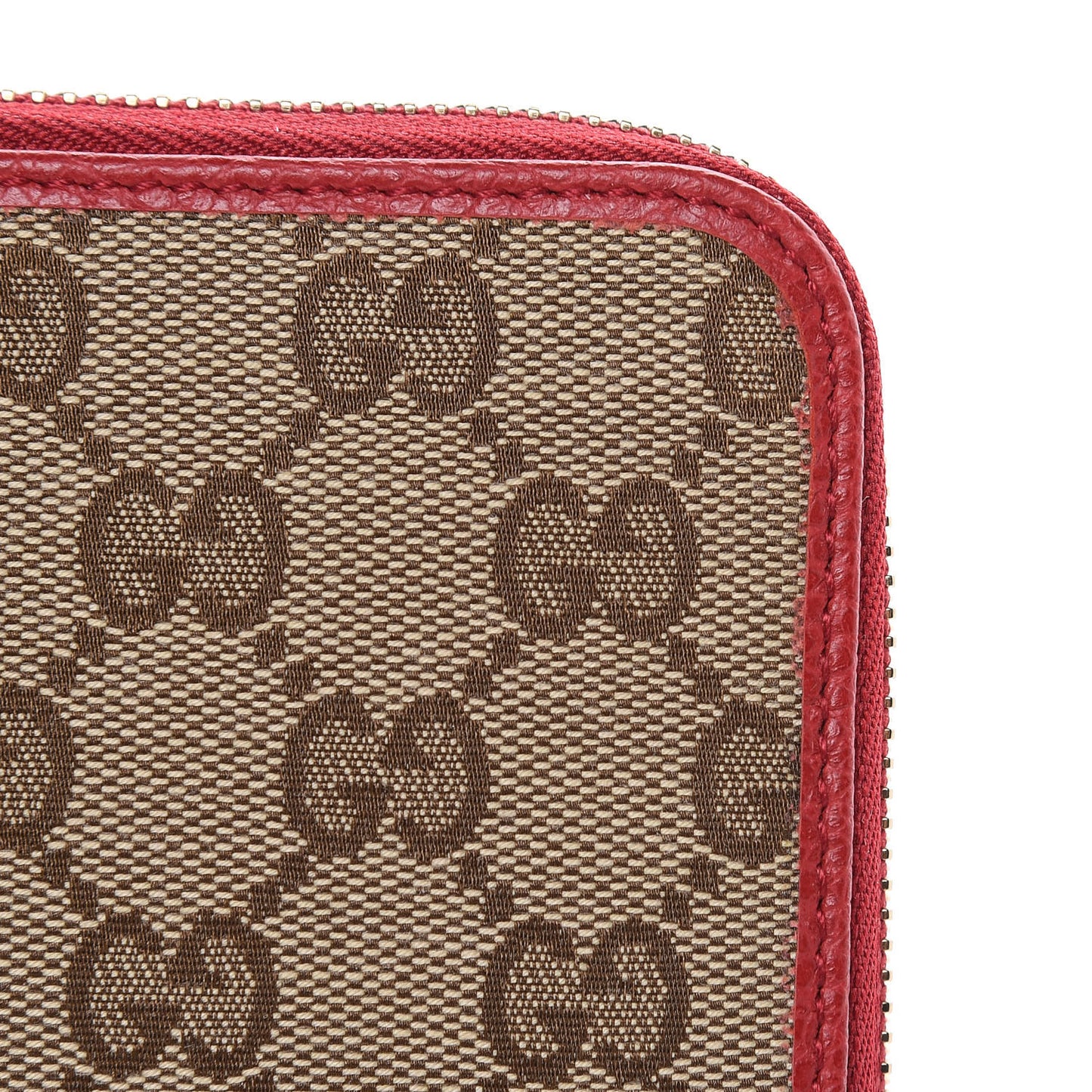 Monogram Dollar Calfskin Zip Around Wallet Beige Ebony Rosso