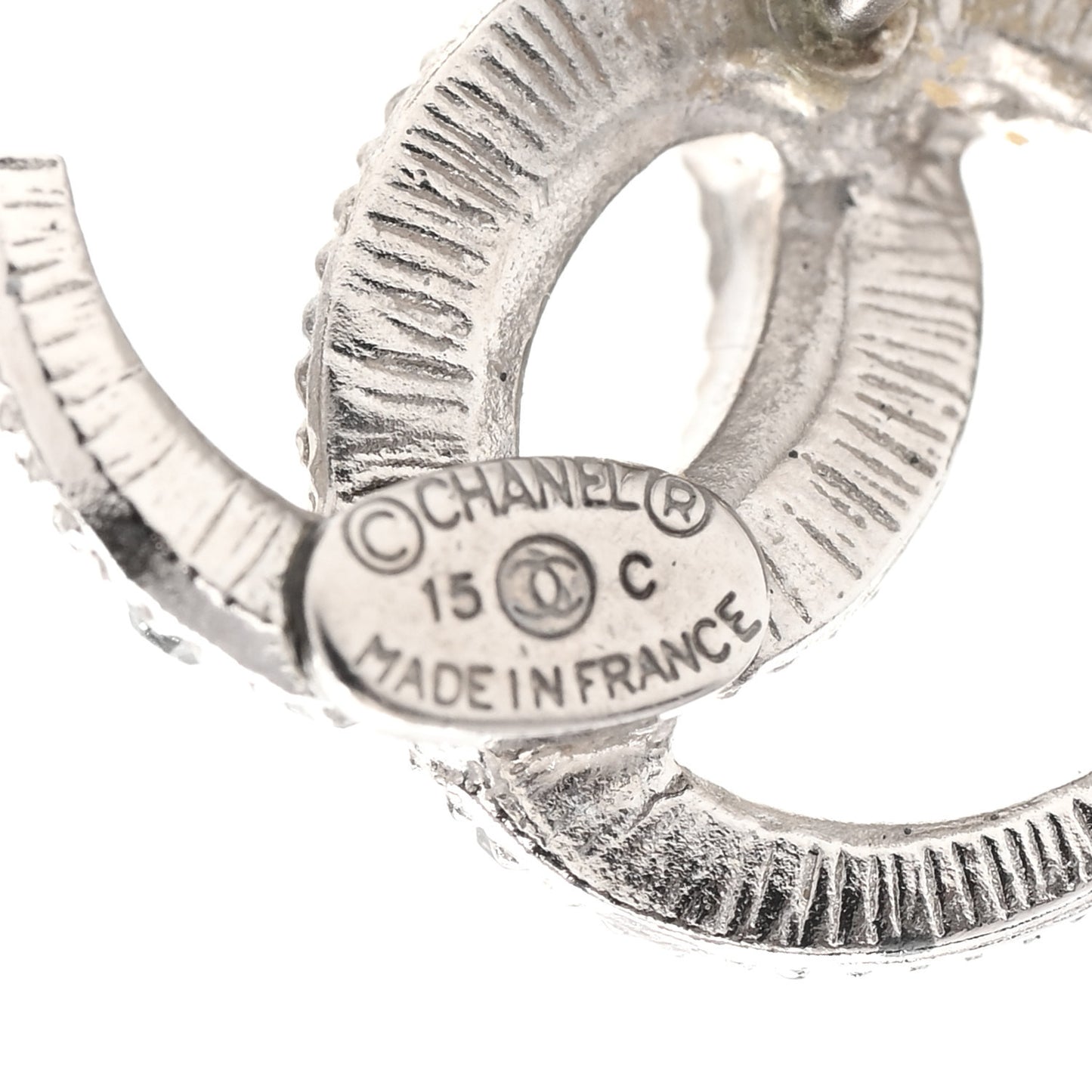 Crystal CC Earrings Silver