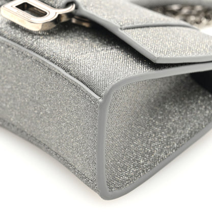 Balenciaga Glitter Fabric Hourglass Top Handle Bag Mini with Chain Grey 9 of 9