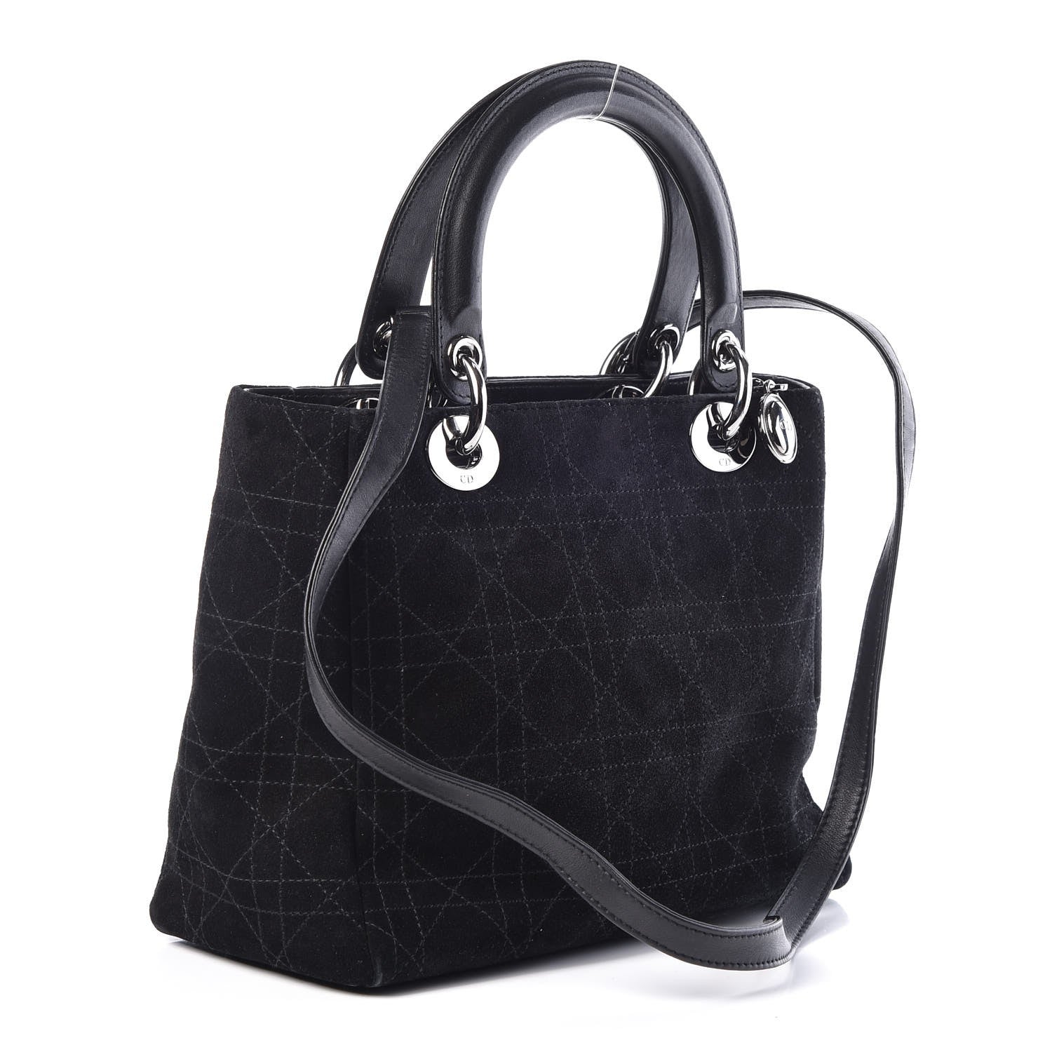 Christian Dior Suede Cannage Medium Lady Dior Black 4 of 14